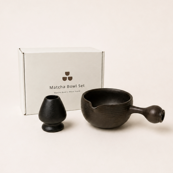 Ping Cha Handcrafted Matcha Bowl Set with Handle & Pouring Spout