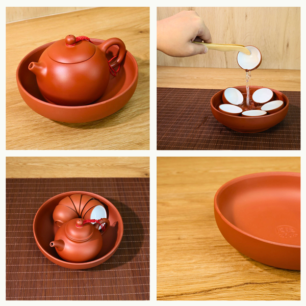 Taiwan Yingge Red Clay Tea Boat (Teapot tray)